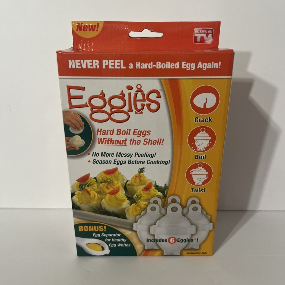 As Seen on TV Eggies 6-Pack Hard Boiled Egg Cooker Without The Shell EG011724